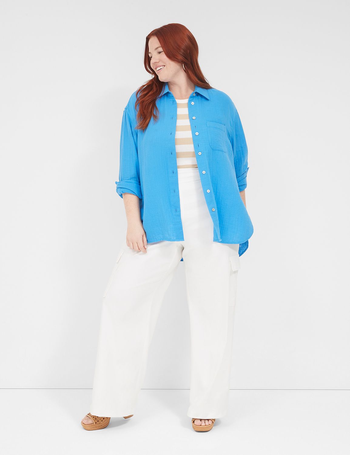 Classic Long Sleeve Button Down Bea Product Image 4