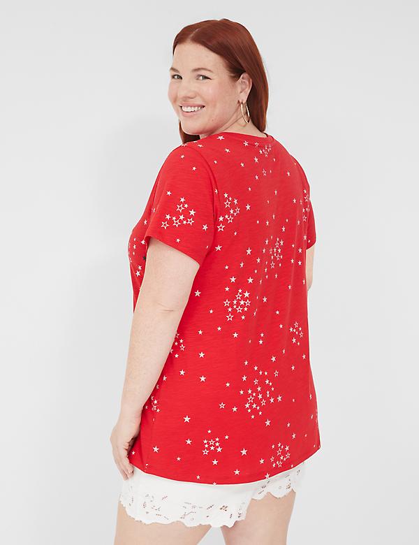 Embroidered Stars Graphic Tee