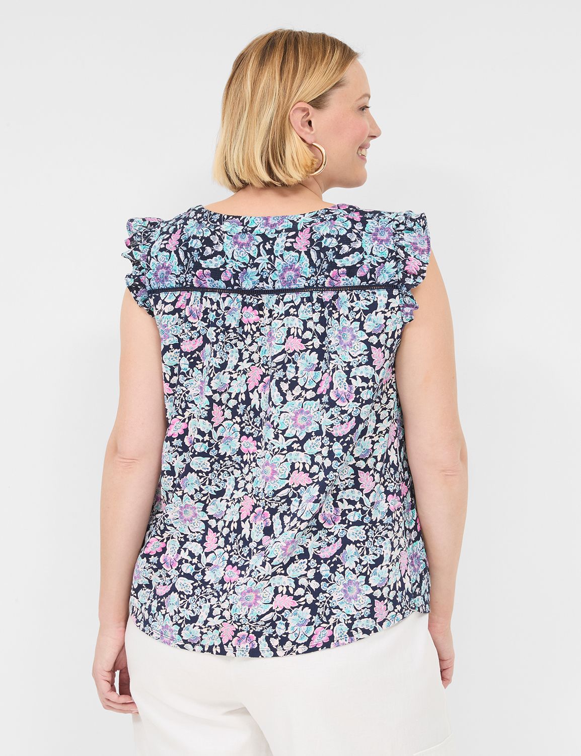 Casual Classic Cap Sleeve Flutter V Product Image 2