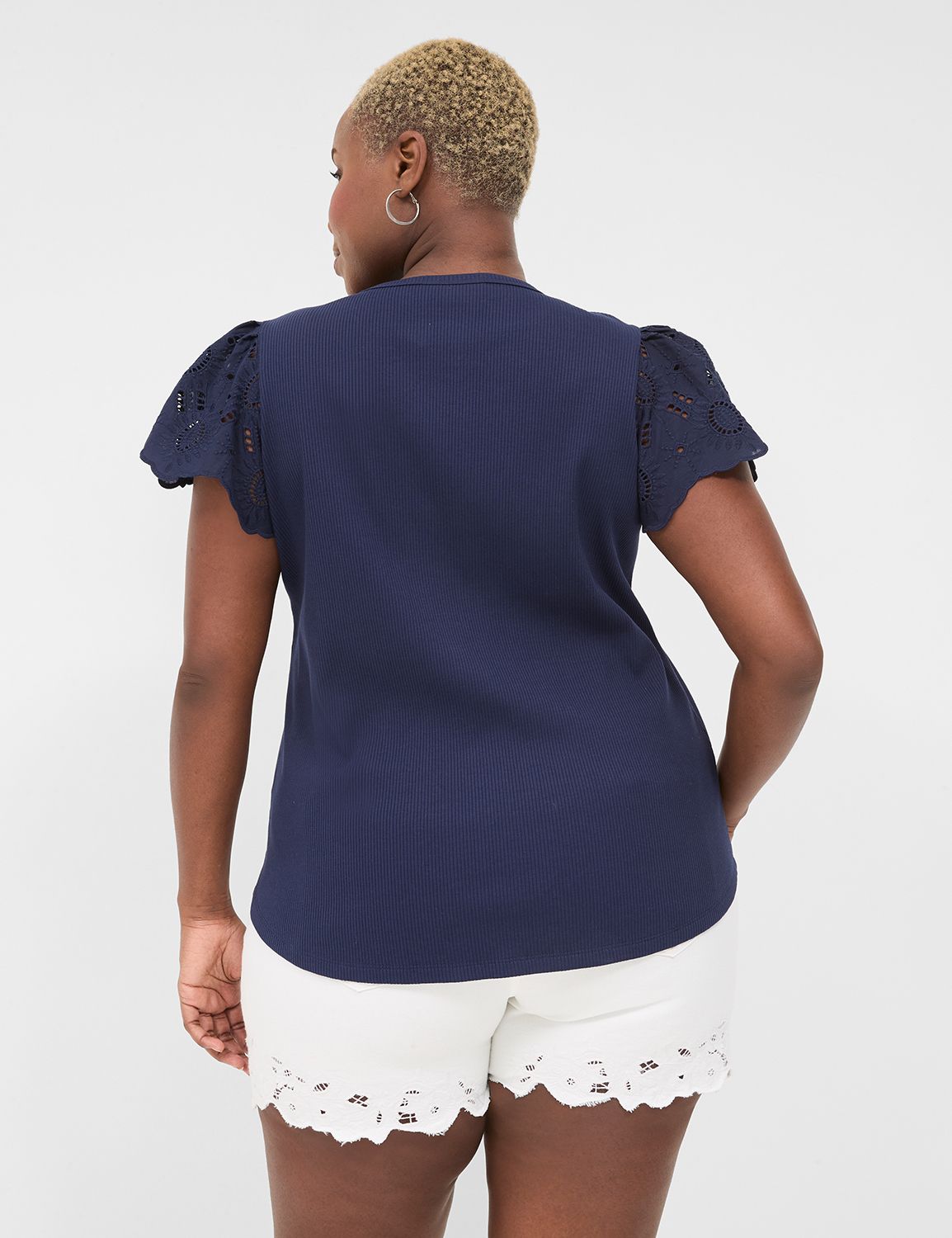 WV Classic Flutter Sleeve Crew Neck Product Image 2