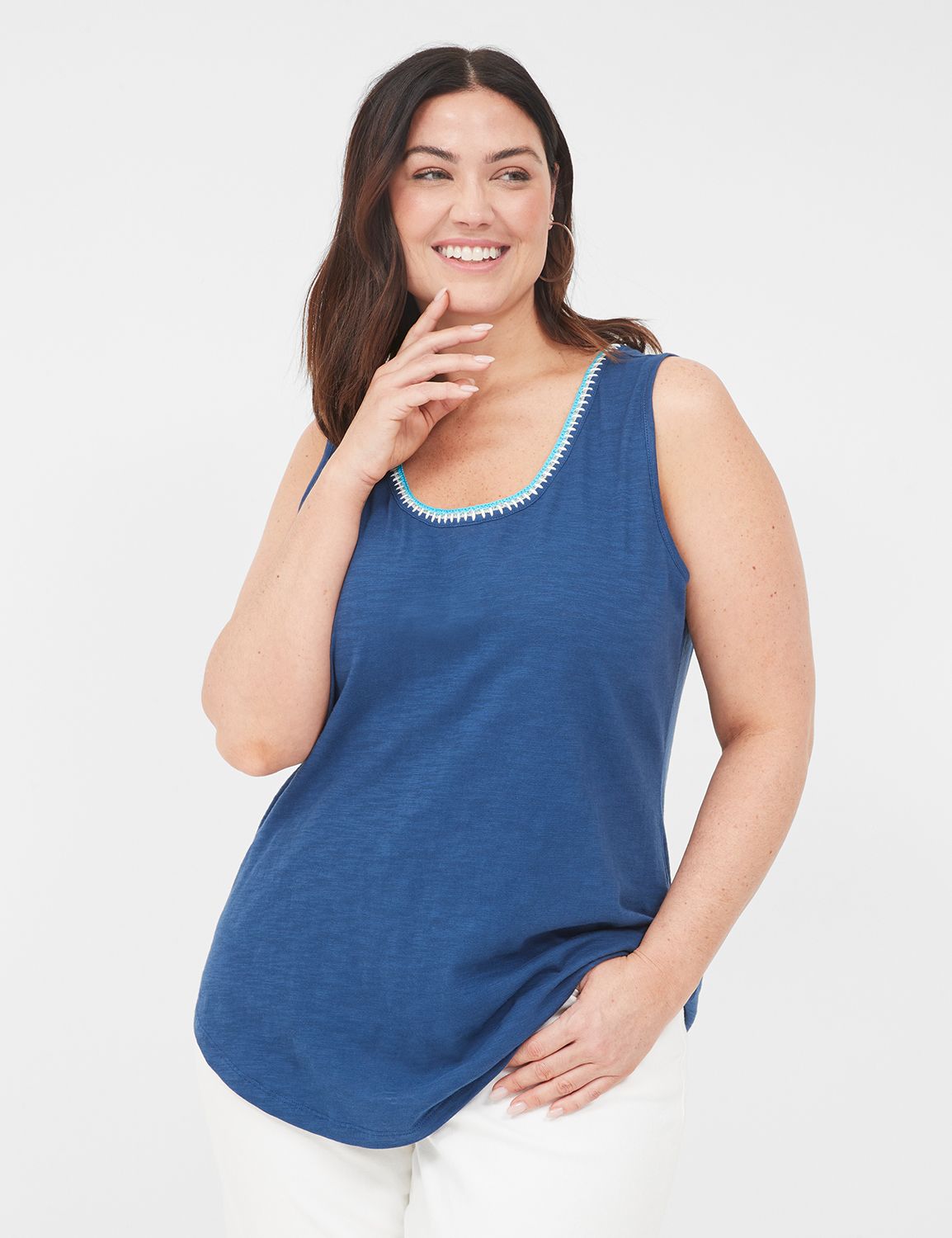 Scoop Crochet Neck Top - HQ