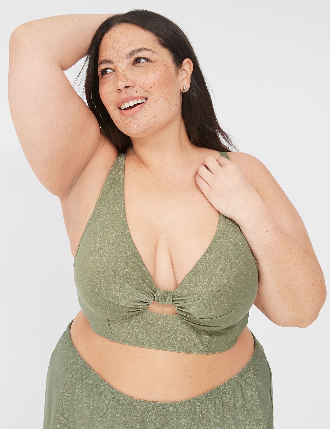 Lurex Knot Front UW Longline Bikini Product Image 4