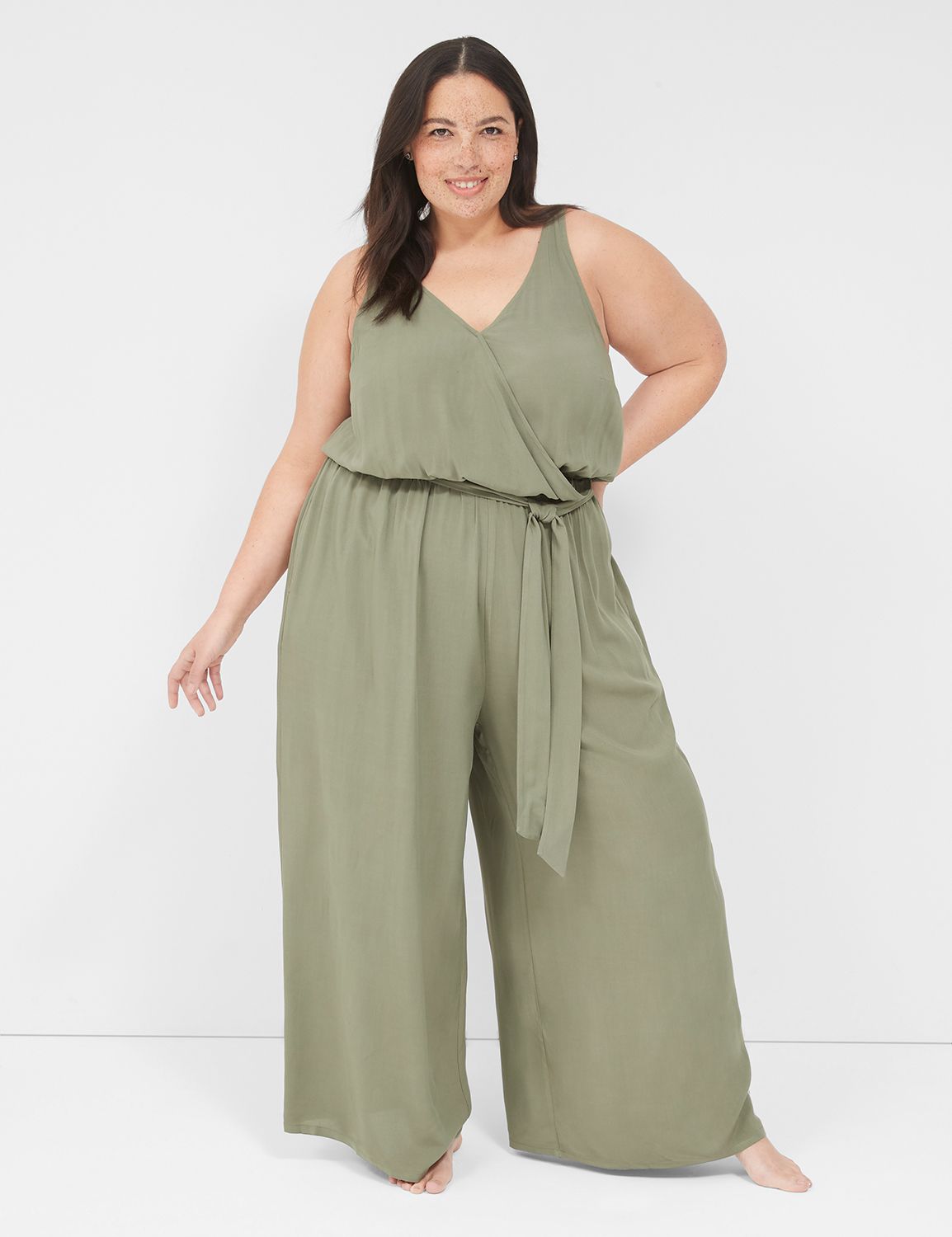 Woven Rayon High Apex Jumpsuit 1141 LaneBryant