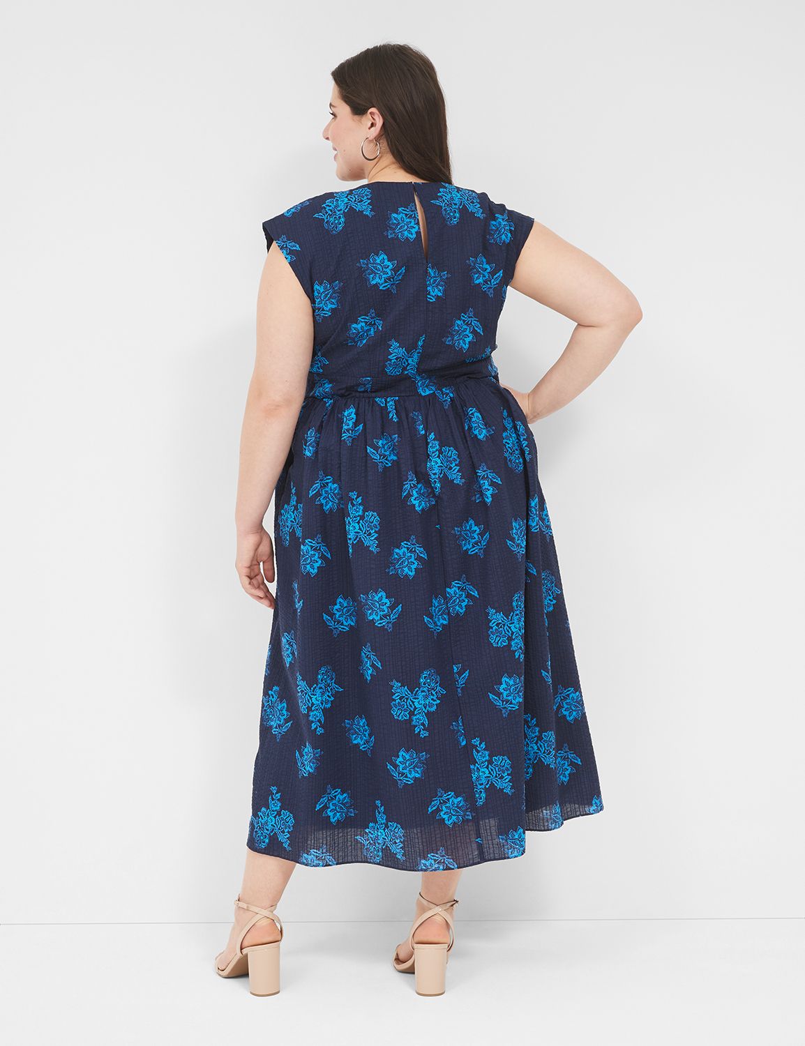 THE MYSTYLEMODE BURGUNDY V NECK LOW BACK DOUBLE LINED ESSENTIAL MIDI DRESS main image 1