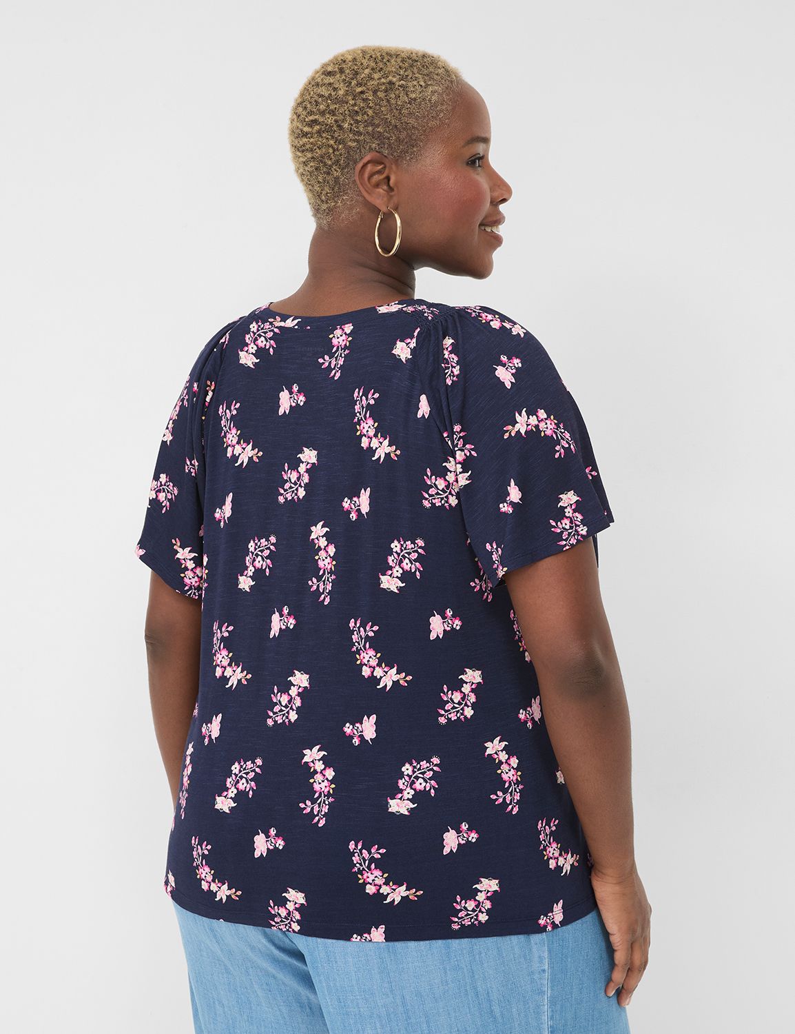 WV Flutter Sleeve Smocked Top S 114 Product Image 2