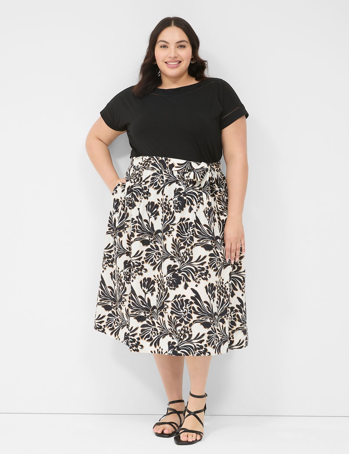 Bold Print Midi Flared 1140946 | LaneBryant