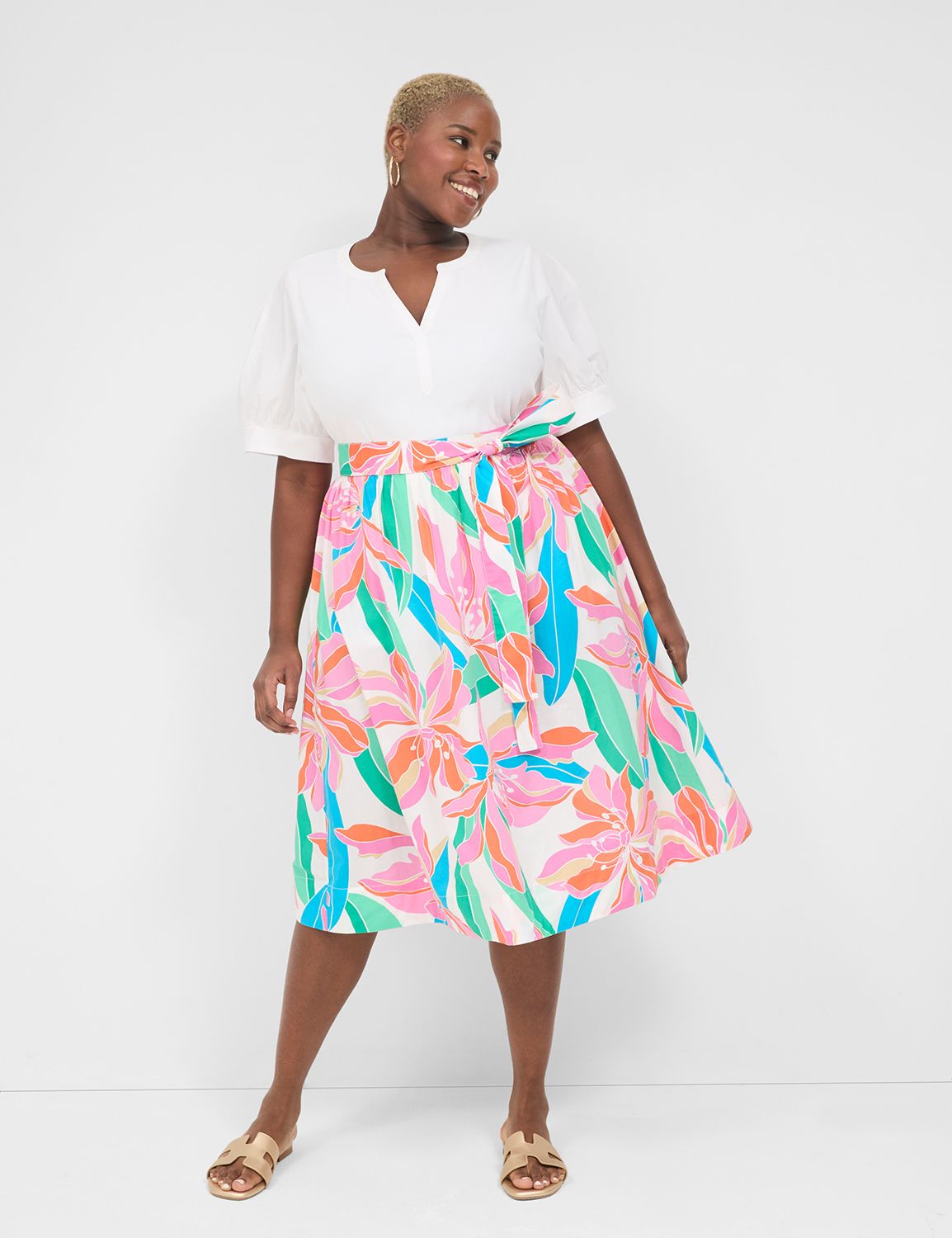 Printed Midi Skirt | LaneBryant
