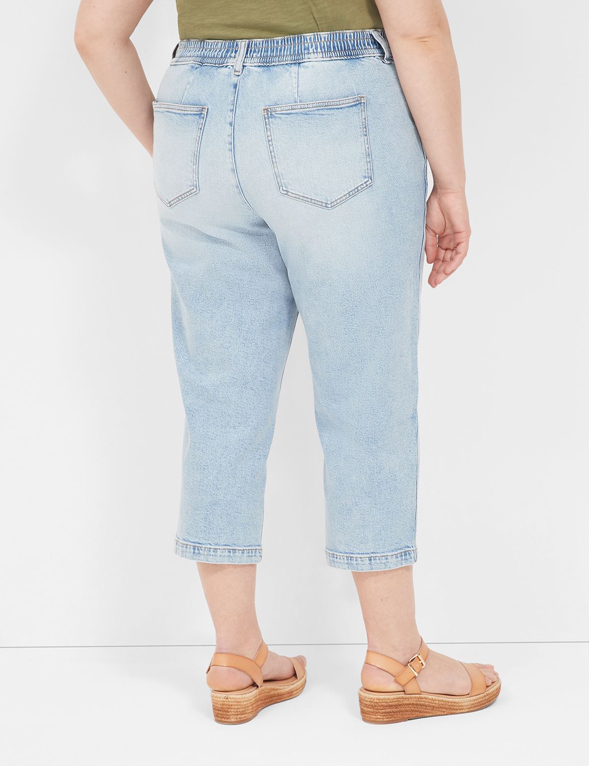 Women's LEE Denim Mid-Rise Stretch Capri Bright White Jeans Plus Size: 22 -  NWT