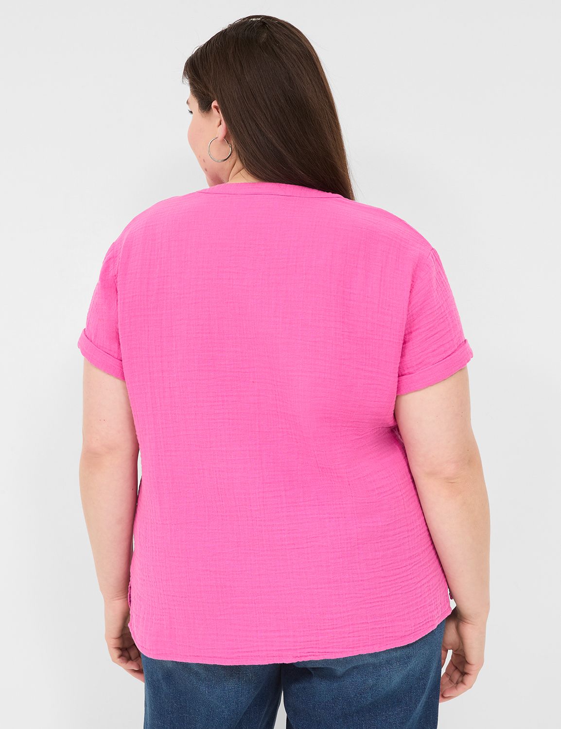 Relaxed Short Sleeve Deep Vneck Pop Product Image 2