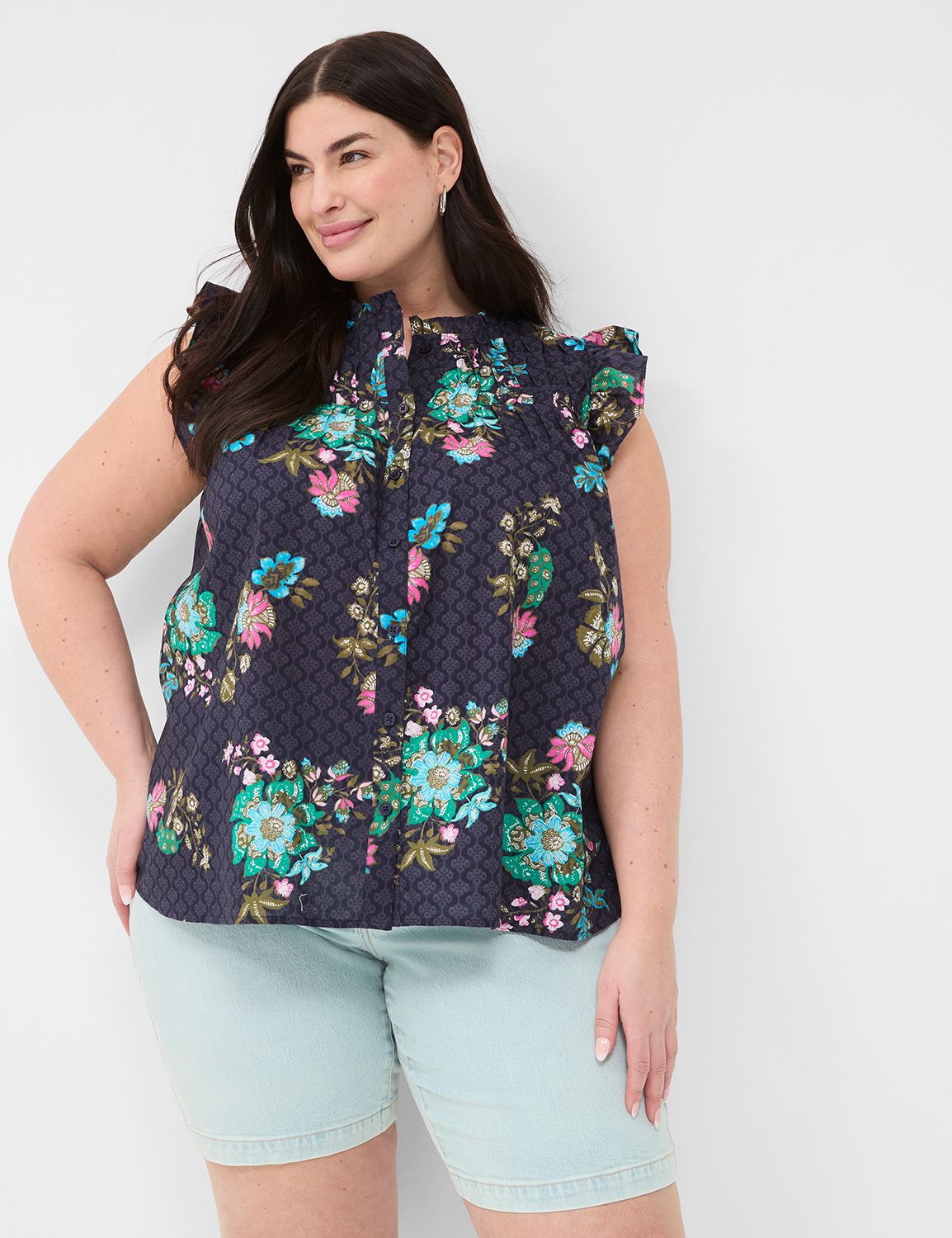 Flutter Sleeve Long Blouse