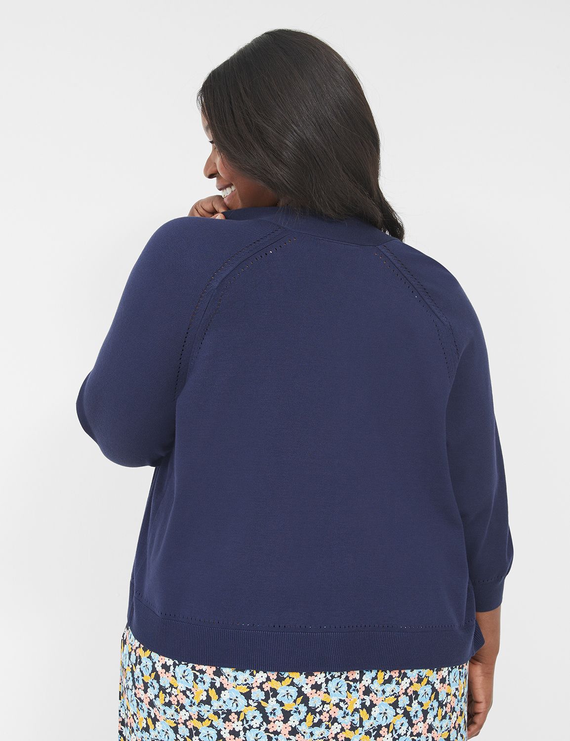 3/4-Sleeve Open-Front Shrug