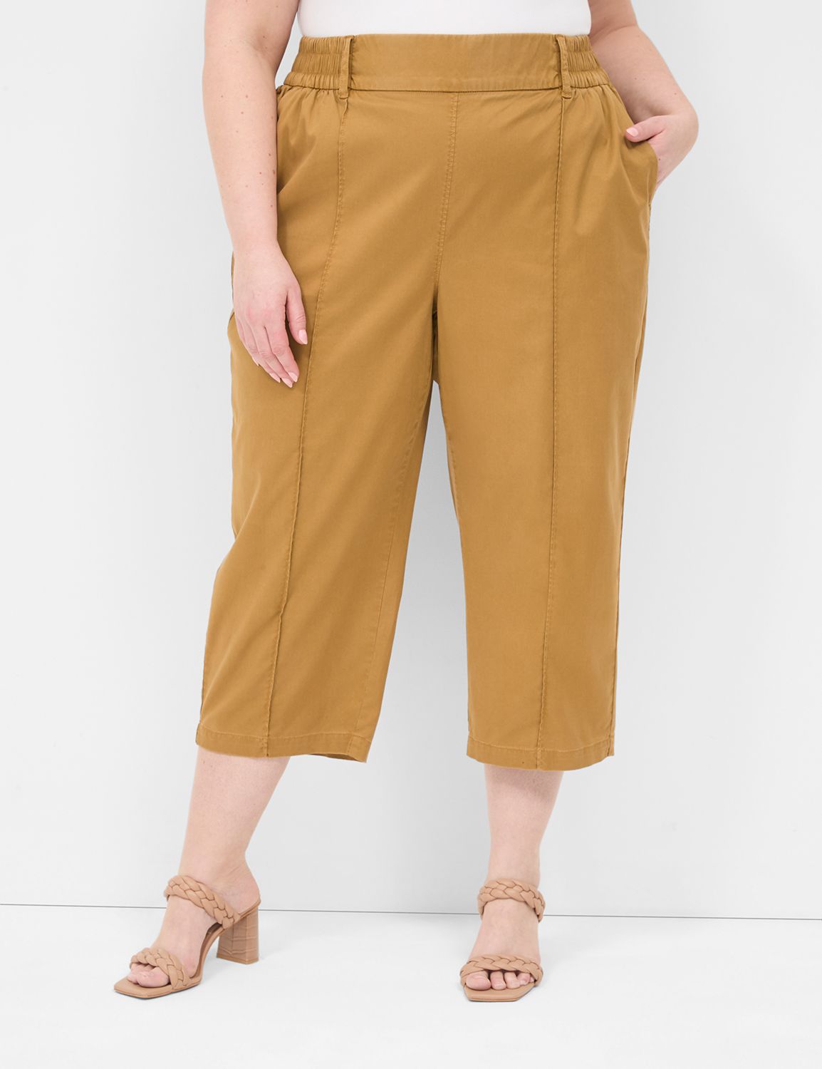 Twill capri pants top