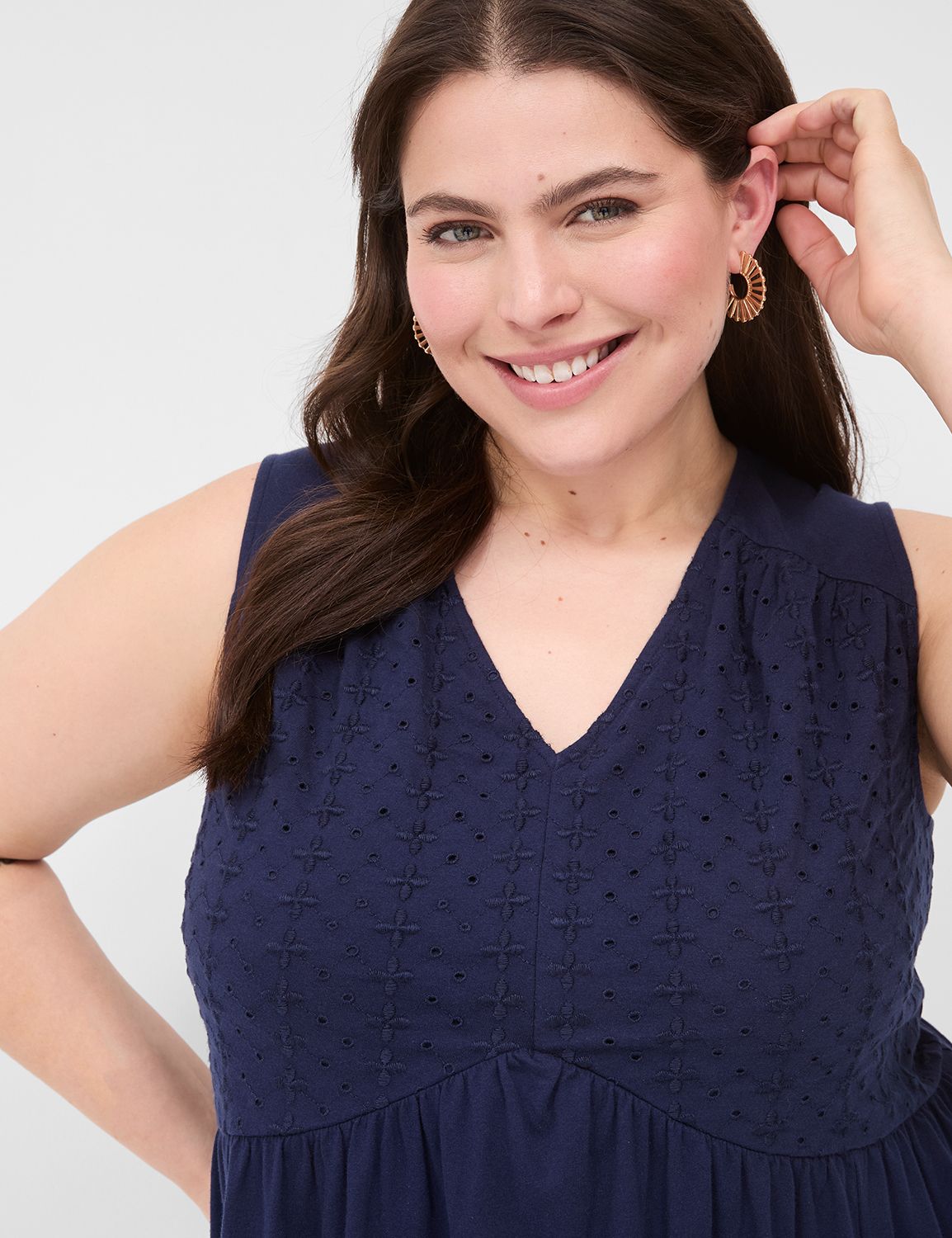 Easy Swing Eyelet Bodice Dress