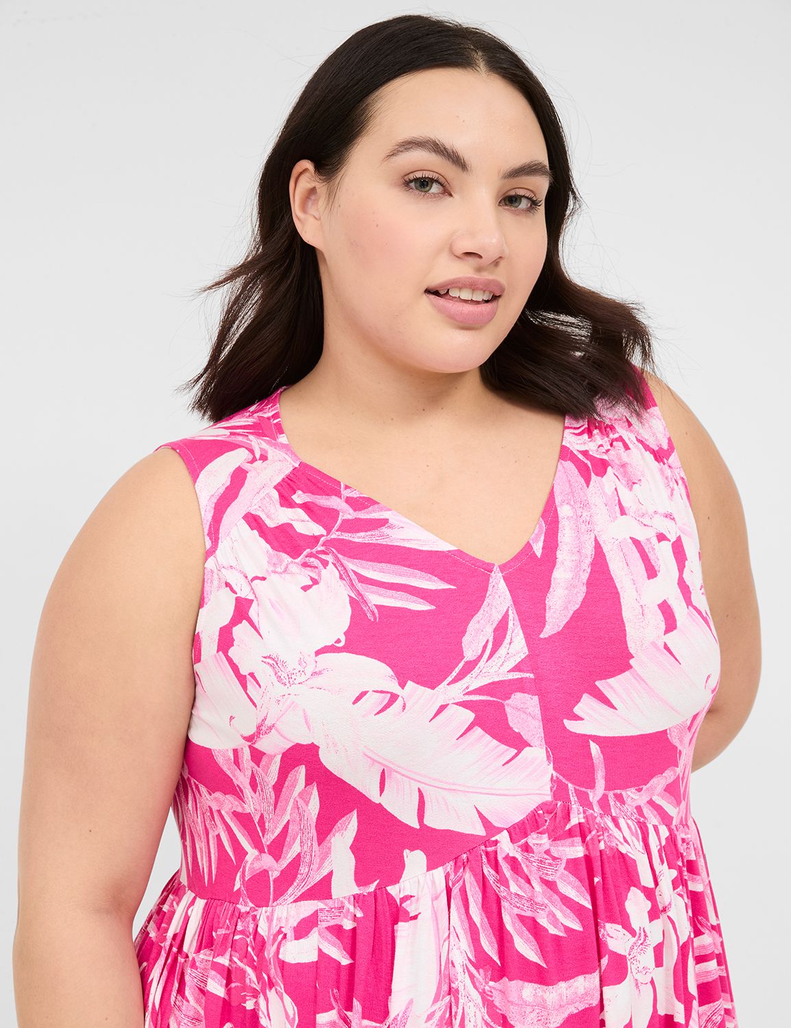 Pink dress lane bryant best sale