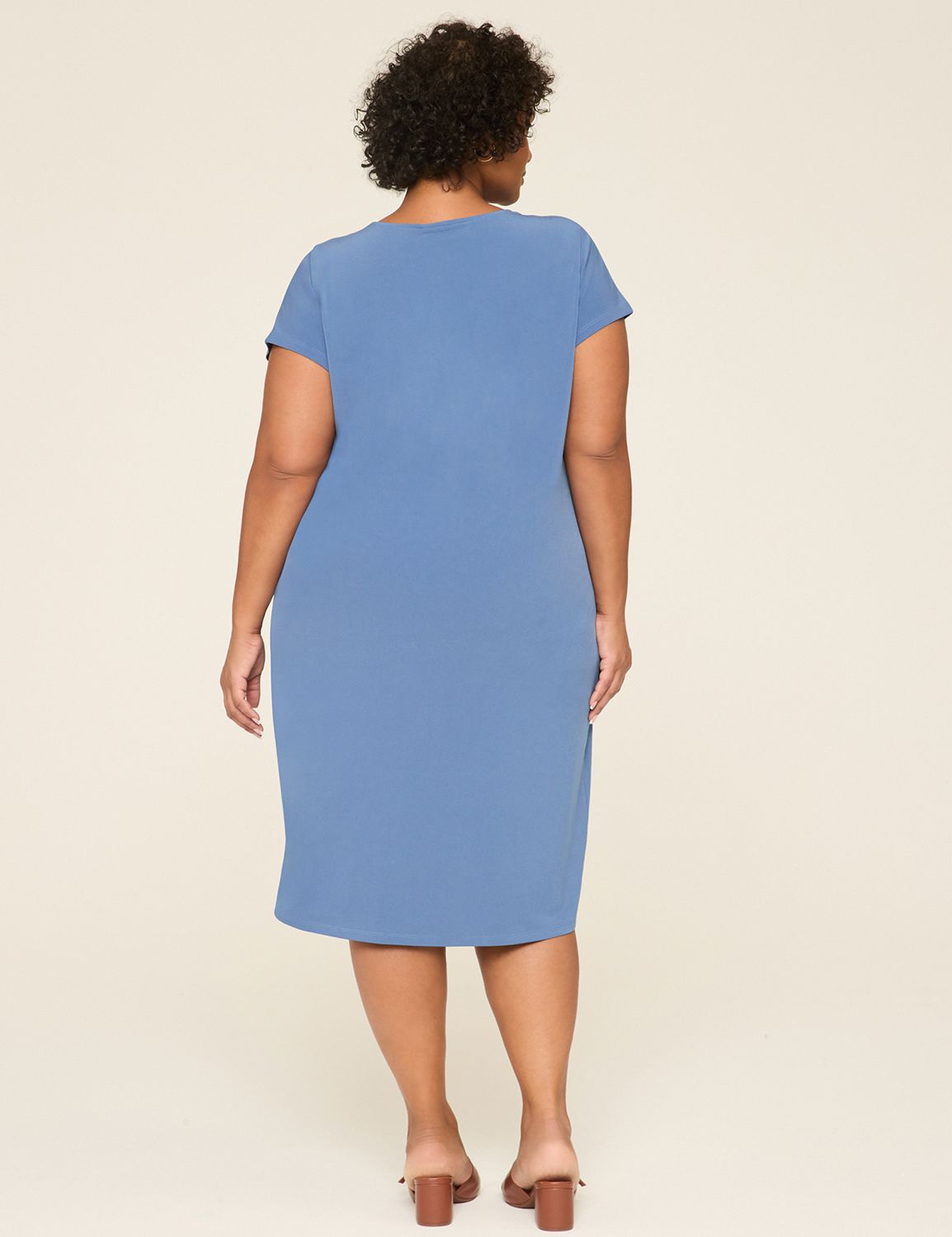 Pleat-Front Jersey Midi Dress