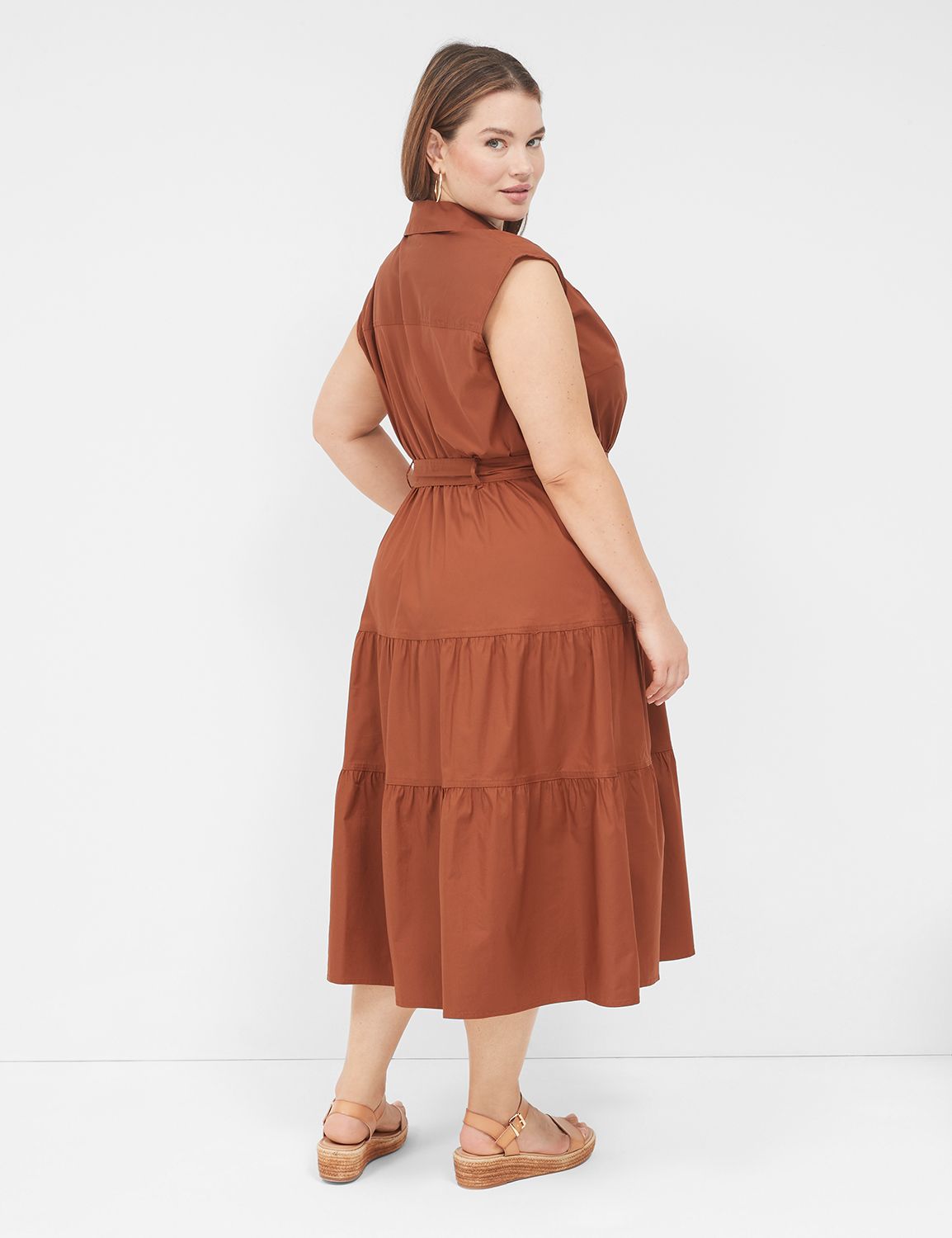 Tiered Midi Shirt Dress | LaneBryant