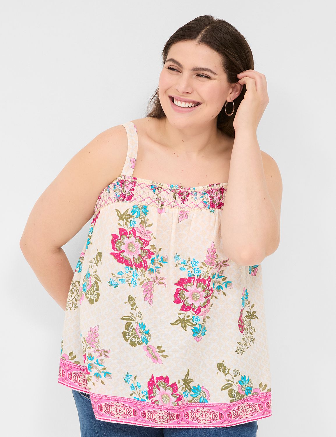 Flower Square Neck Tank