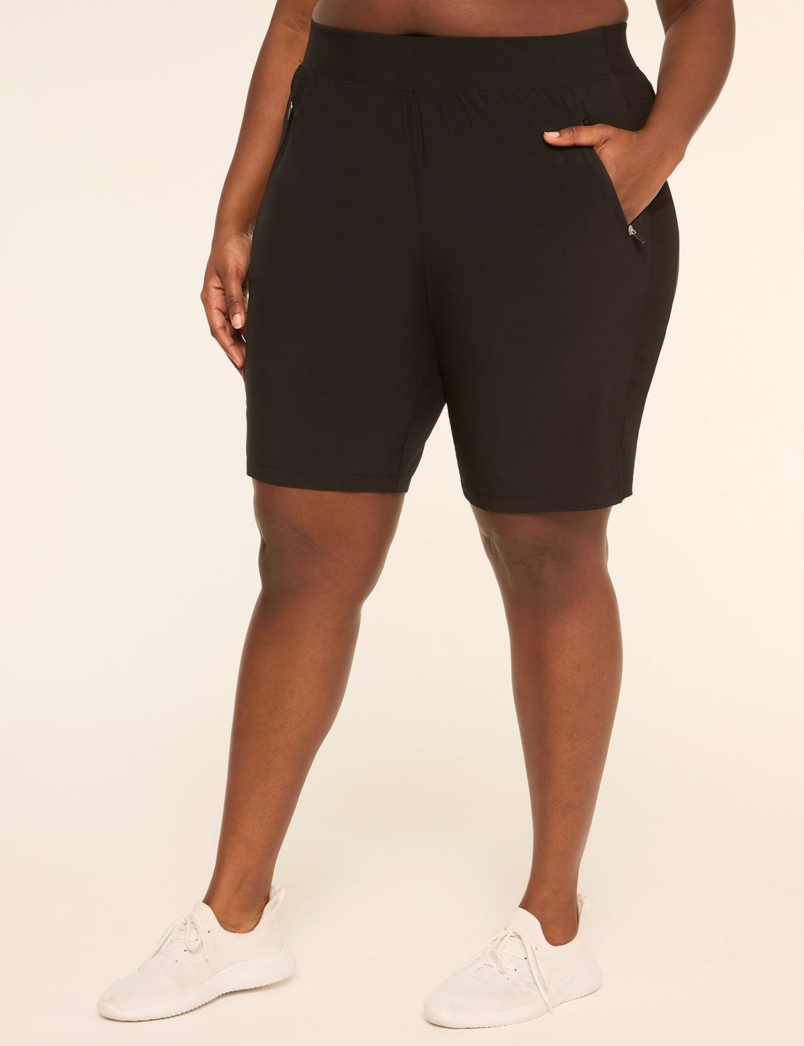 LIVI Stretch Woven Bermuda Short | LaneBryant