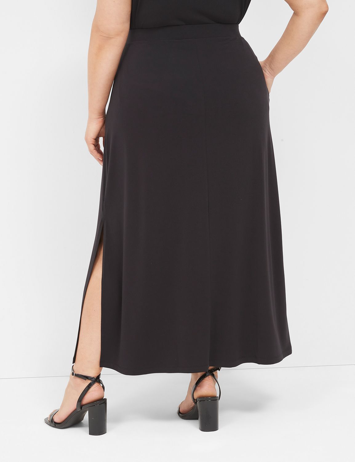 Side Slit Matte Jersey Maxi Skirt 1 | LaneBryant