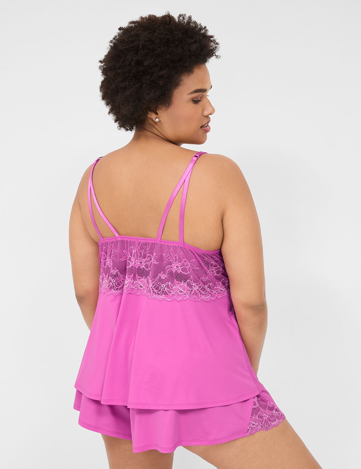 Romantic Lace Trim Cami Short Set 1 Product Image 2