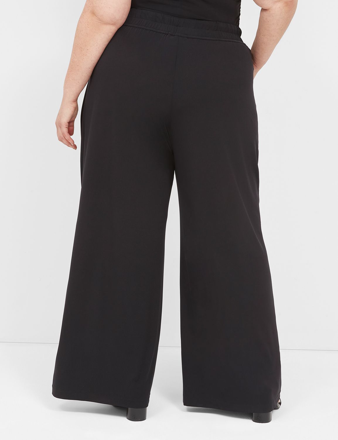 Matte Jersey Pull-On Wide Leg Pant
