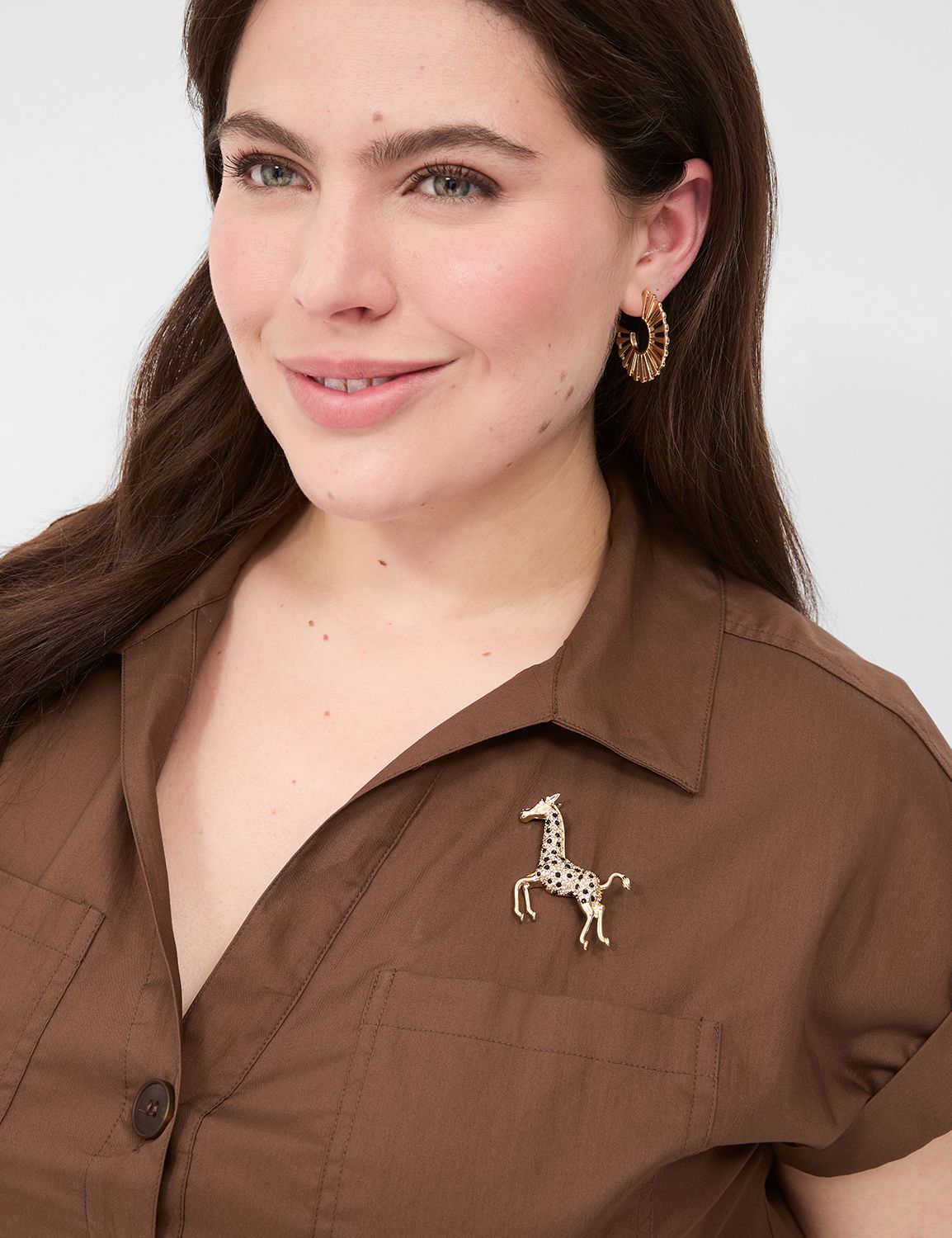Pave Giraffe Brooch LaneBryant