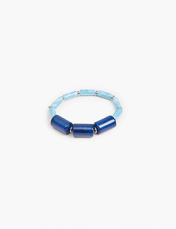 Blue Beaded Stretch Bracelet