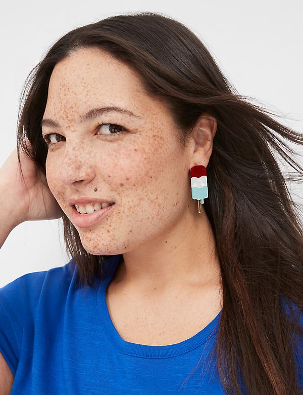 Americana Red, White & Blue Popsicle Earrings