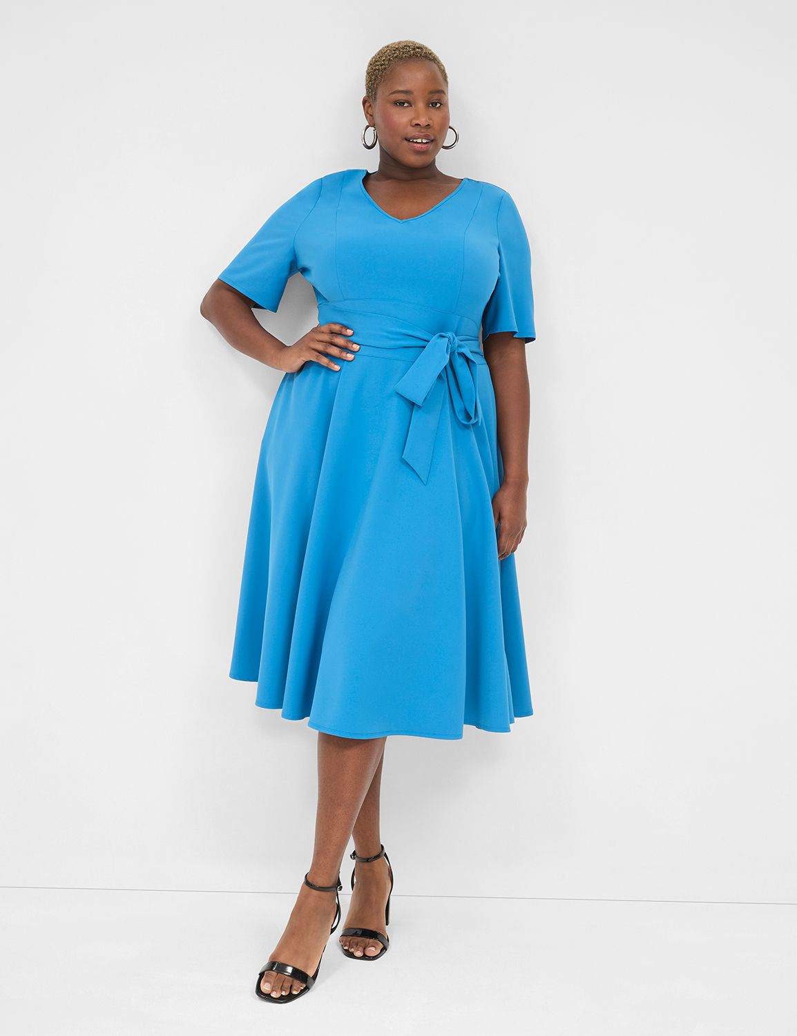 SS LENA LEVEL HEM MIDI DRESS 114249 LaneBryant