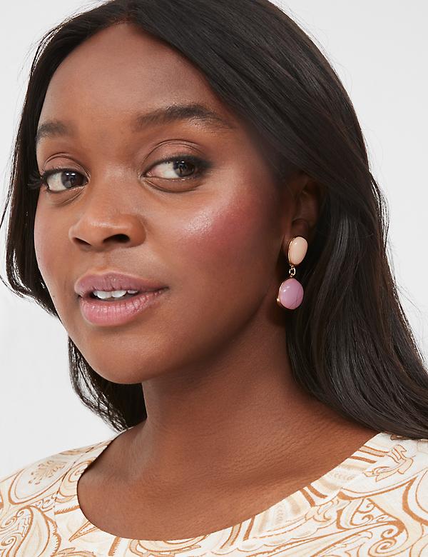 Pink Imitation Stone Earrings