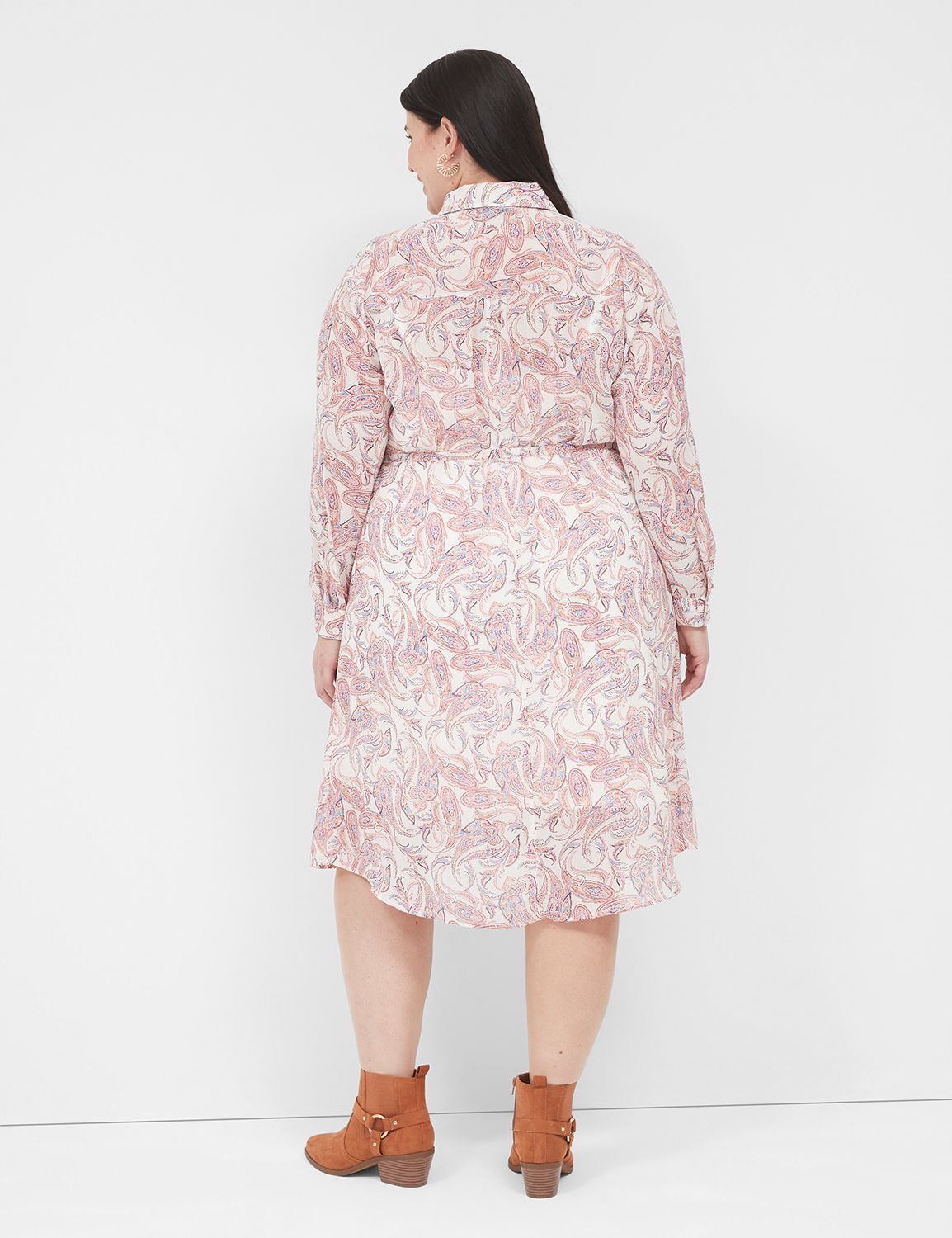 LS COLLARED BUTTON DOWN SHIRT DRESS Product Image 2