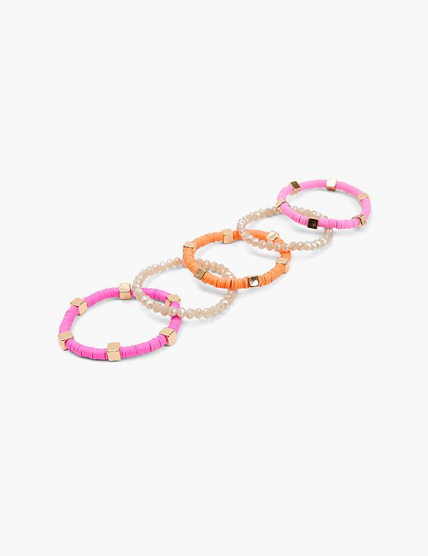 Pink & Orange Stretch Bracelet 5-Pack
