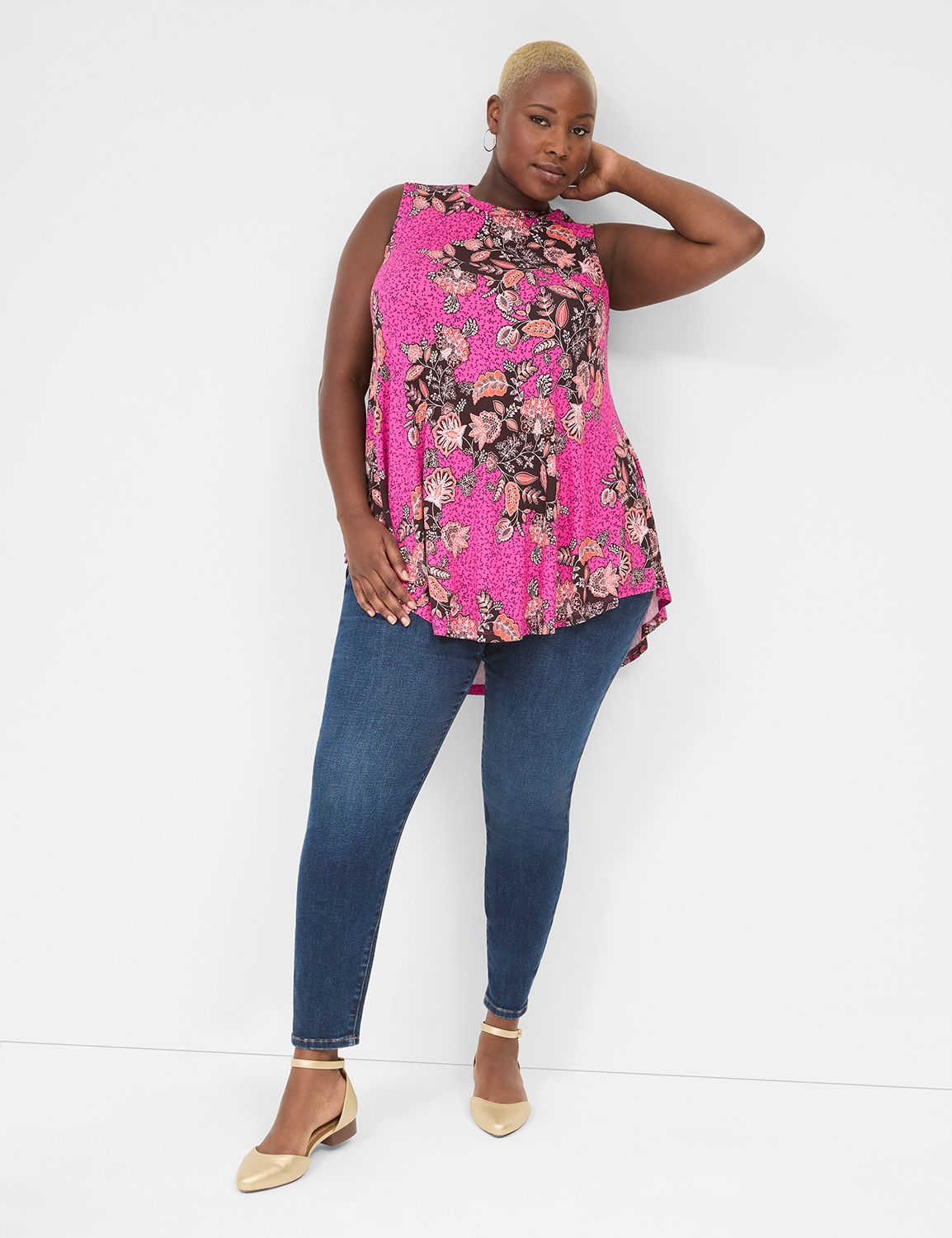 Casual Sleeveless High Neck Max Swi | LaneBryant