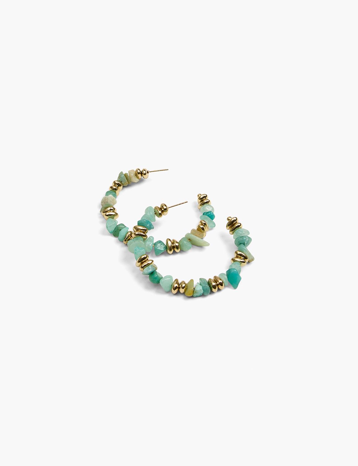 Green Stone Hoop Earrings | LaneBryant