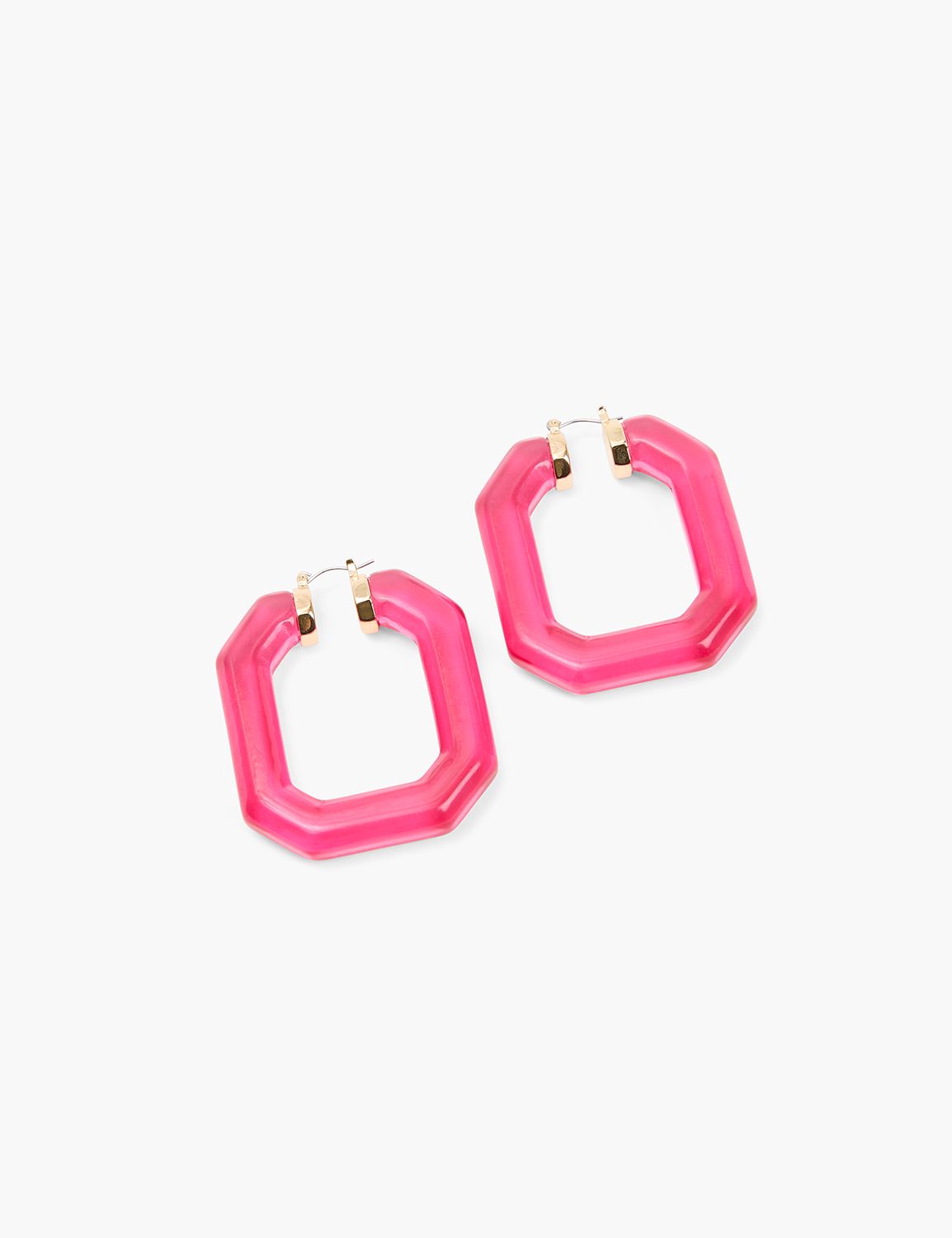 Pink Acrylic Hoop Earring