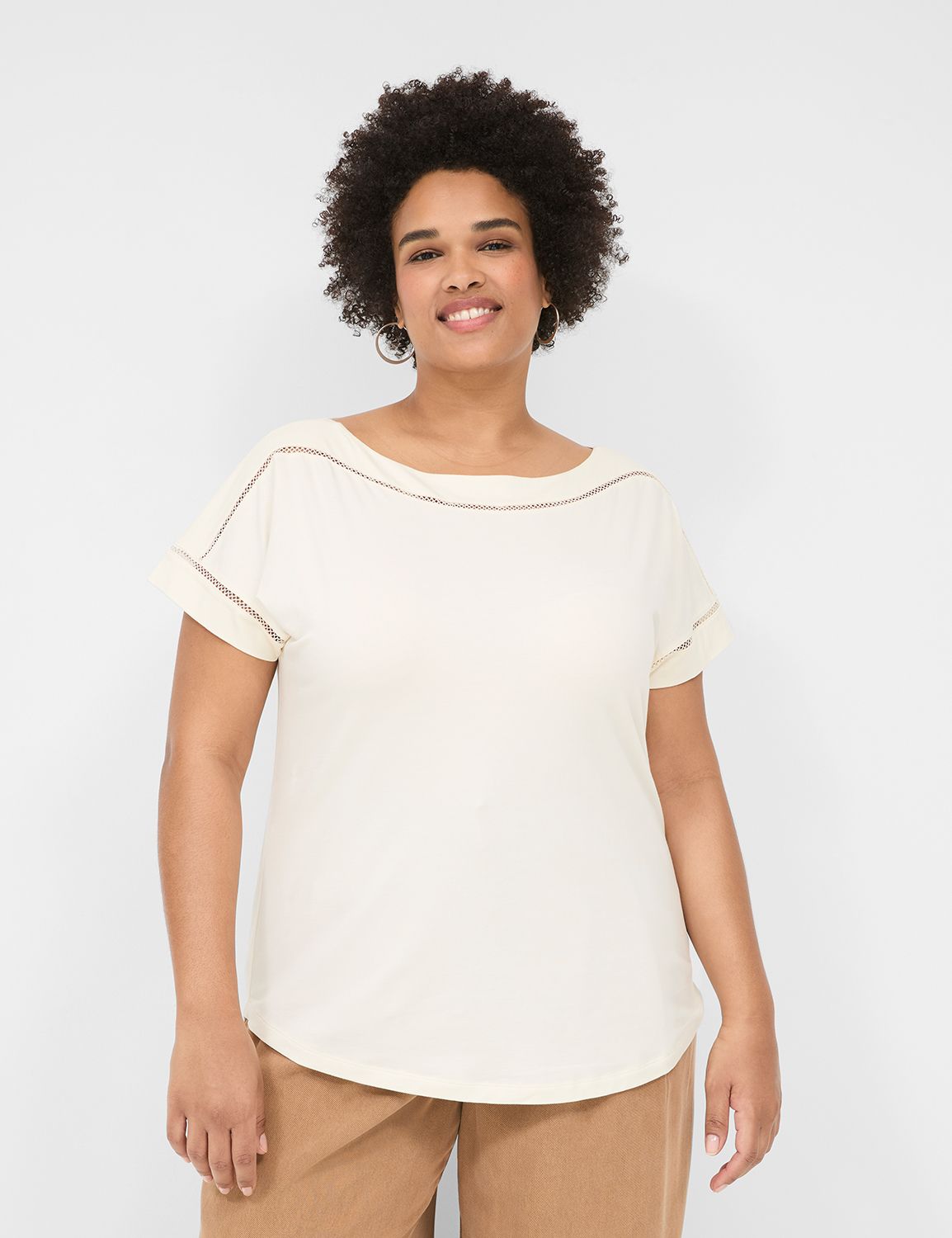 Relaxed Fit Boat Neck Top main image 0