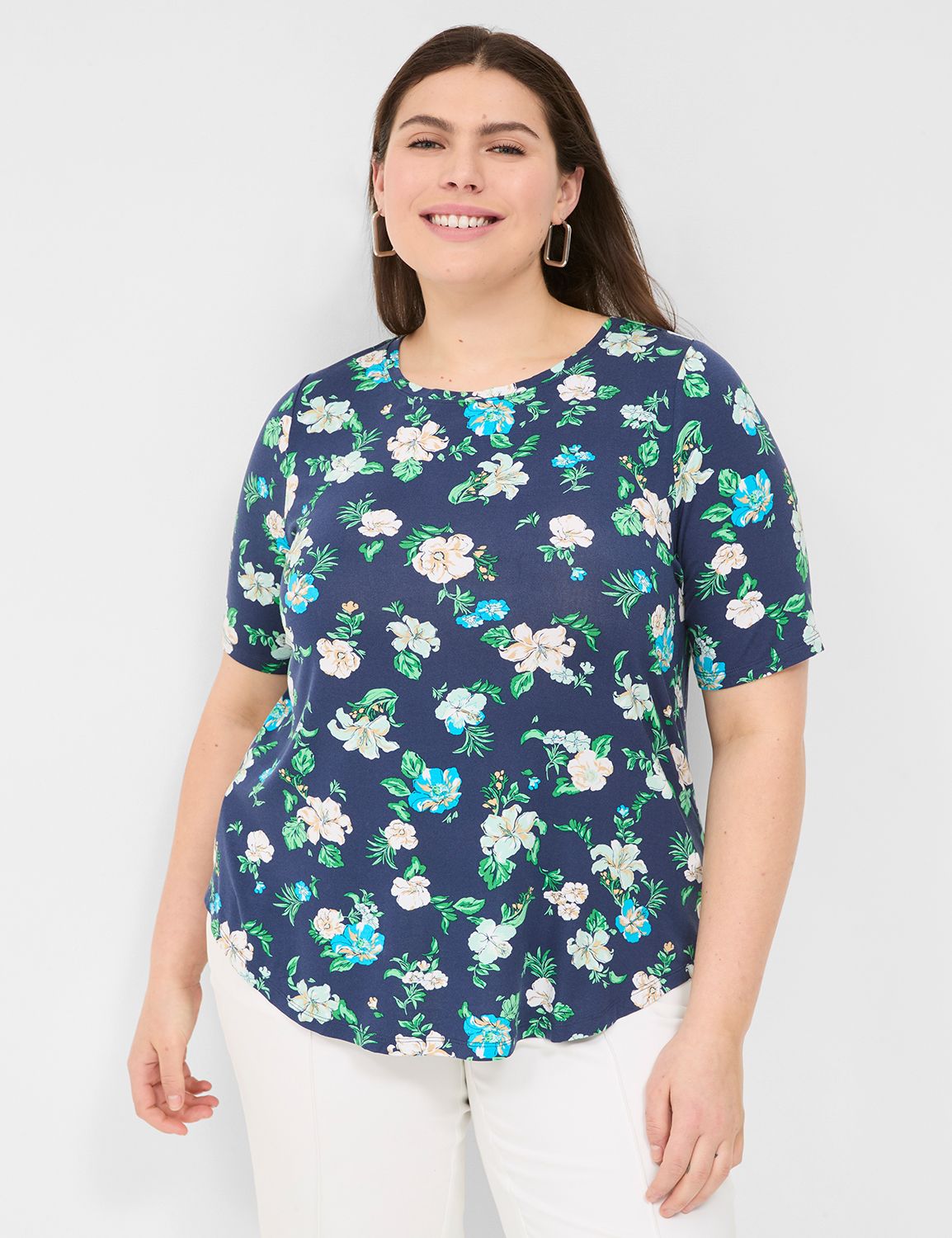 Classic Perfect Sleeve Crew Neck Cu | LaneBryant