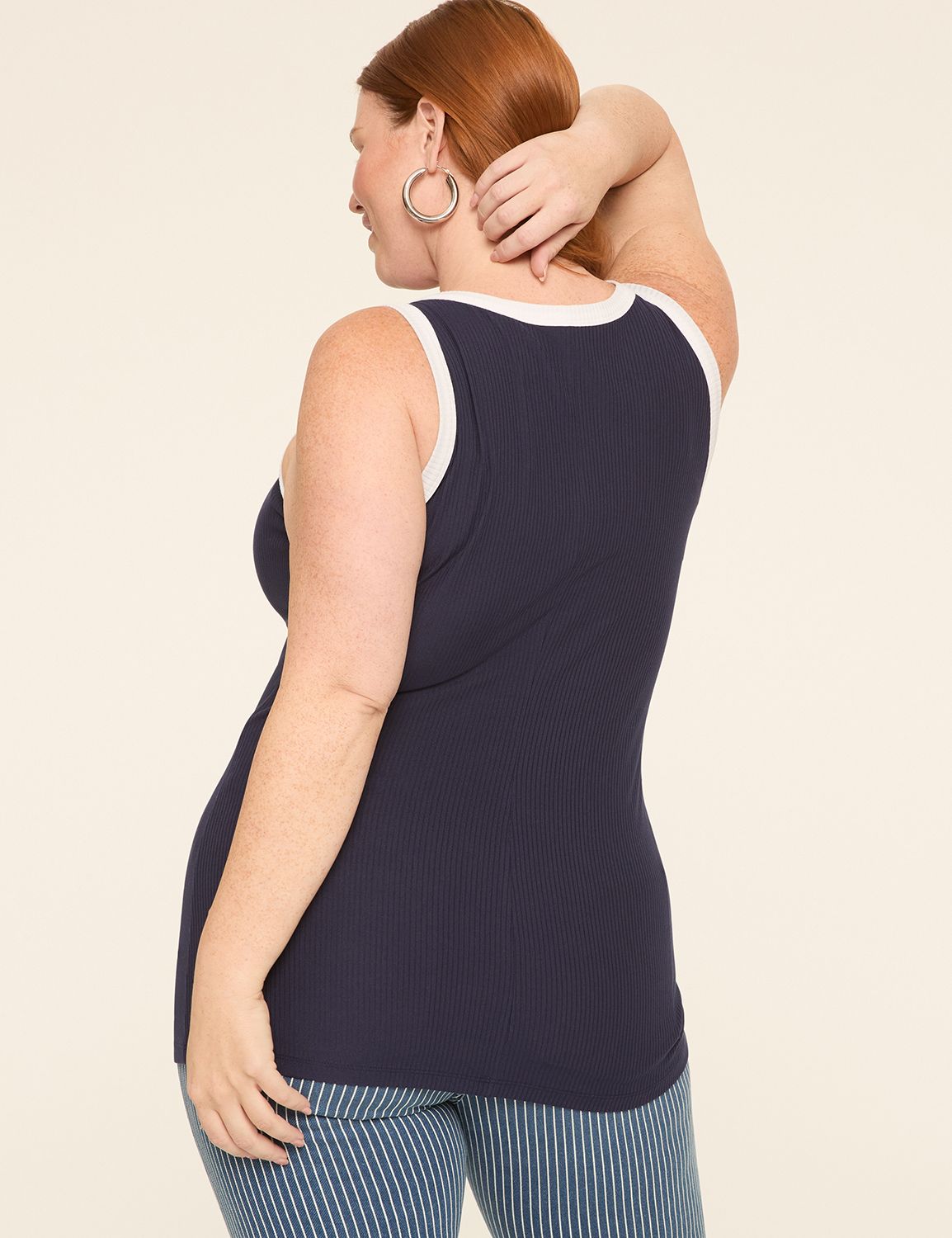 High-Neck Rib Tank