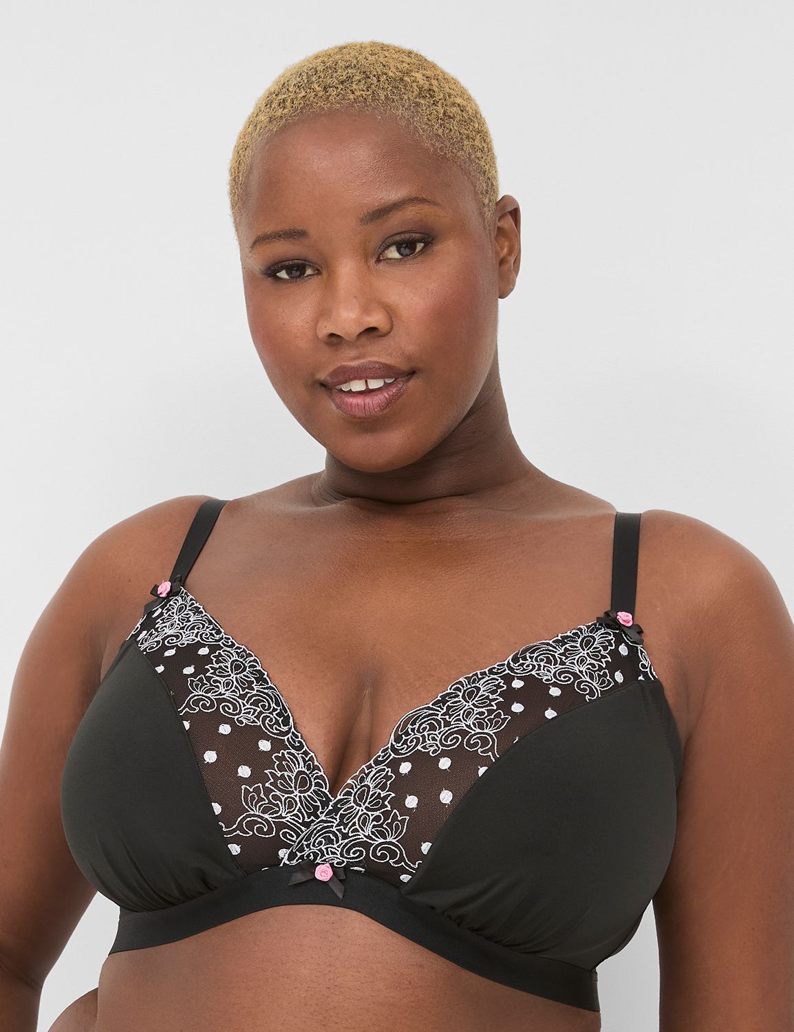 Dot Embroidery Triangle Bra 1141437 | LaneBryant