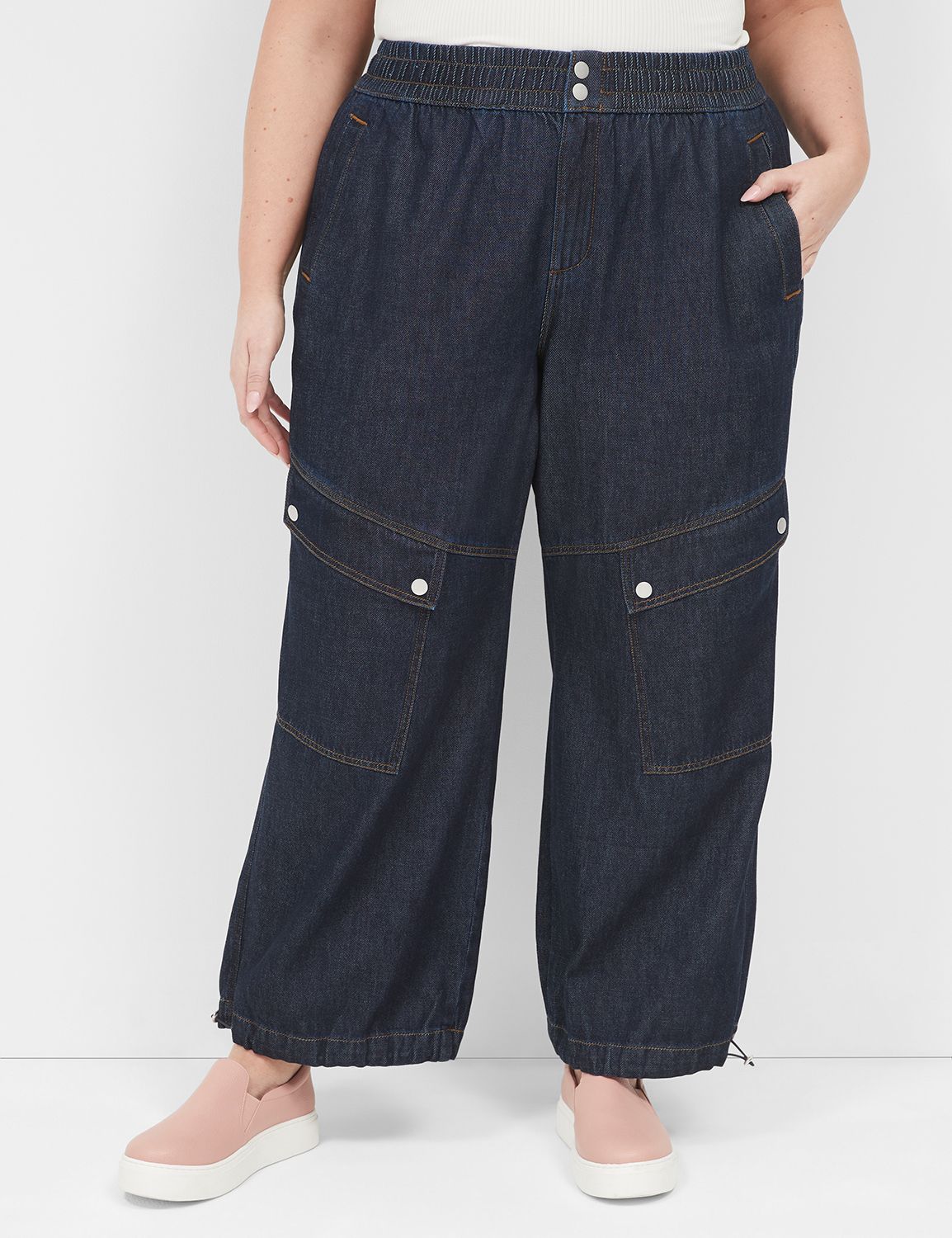 Parachute Cargo Denim Pant | LaneBryant