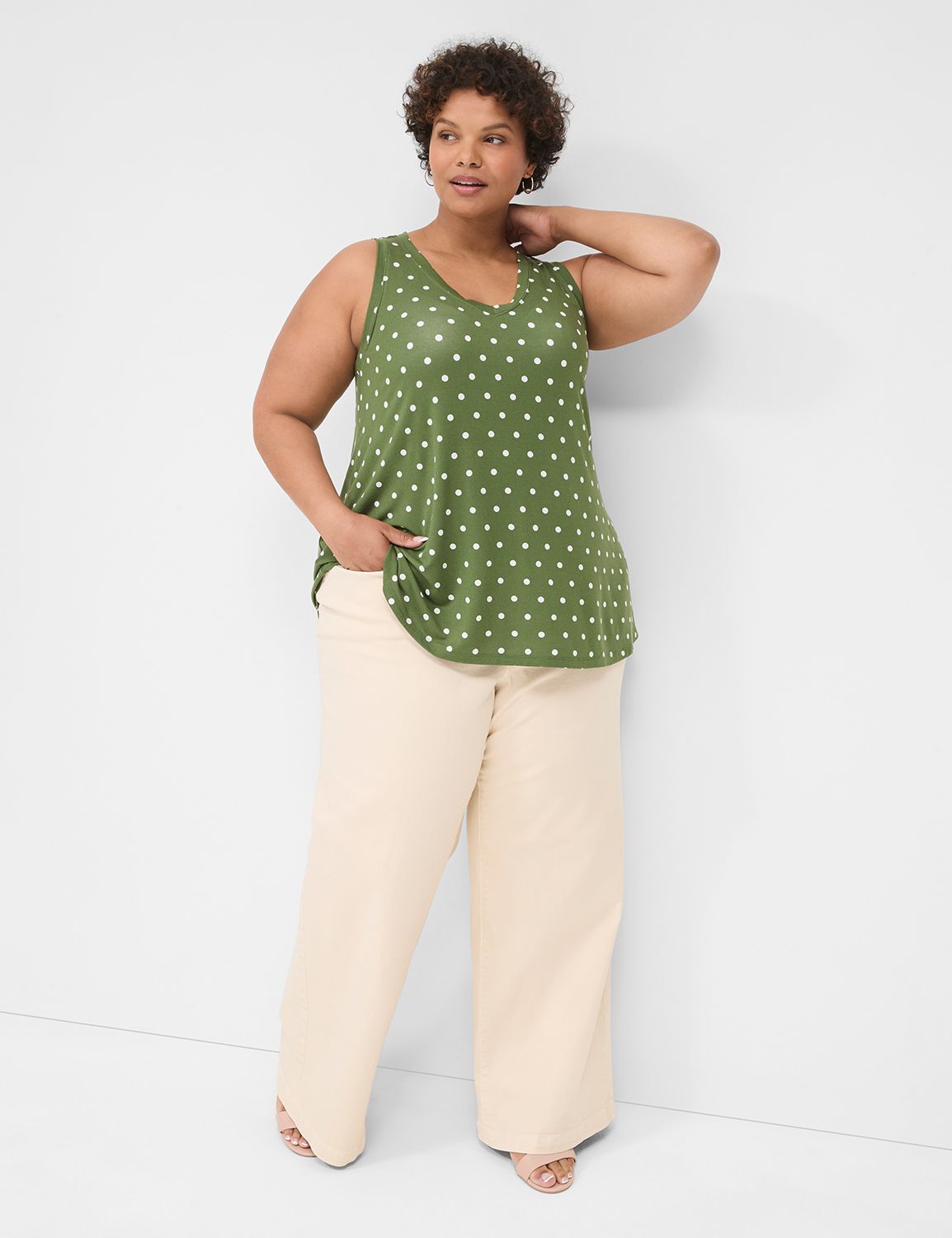 Lane Bryant Mid Rise Wide Leg Pants Size 16