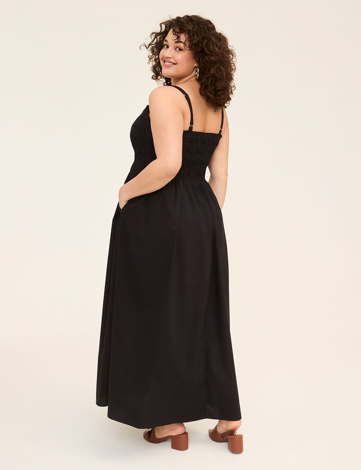Shirred-Bodice Square-Neck Maxi Dress | LaneBryant