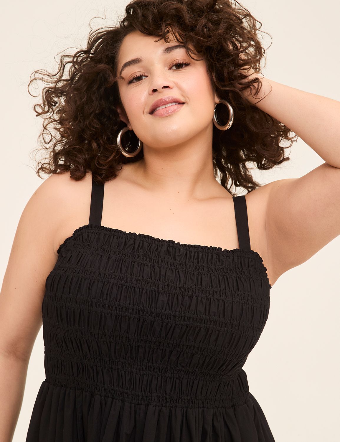 Shirred-Bodice Square-Neck Maxi Dress | LaneBryant