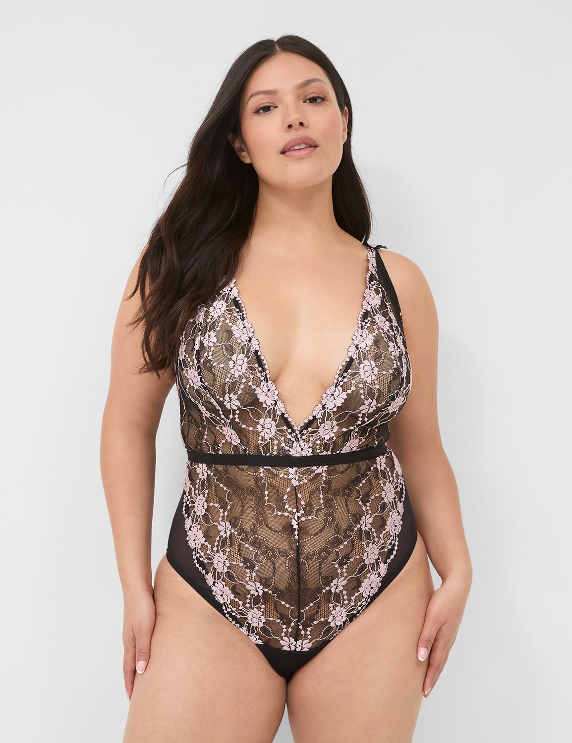 Cross-Dye Lace Bodysuit