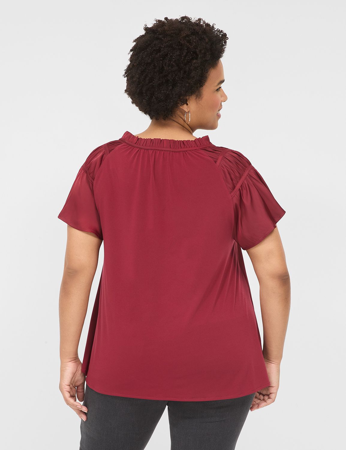 Flutter Sleeve Pleated Shoulder Zen Product Image 2