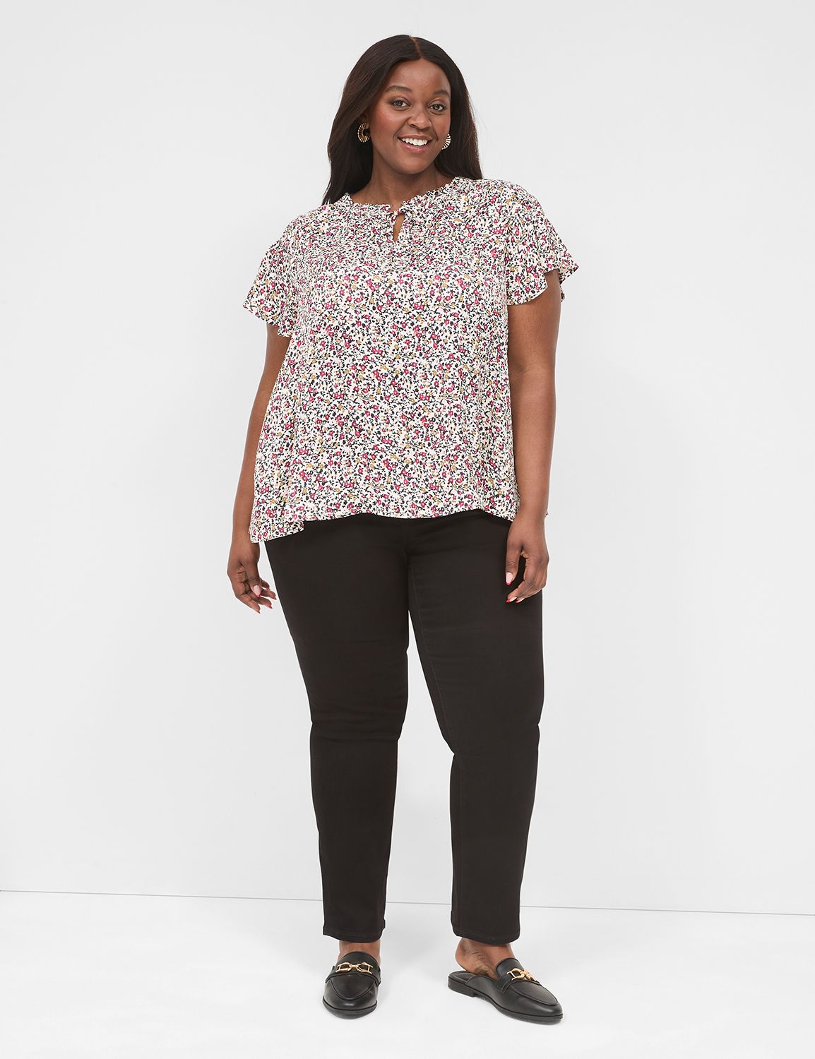 Flutter Sleeve Pleated Shoulder Zen Product Image 3