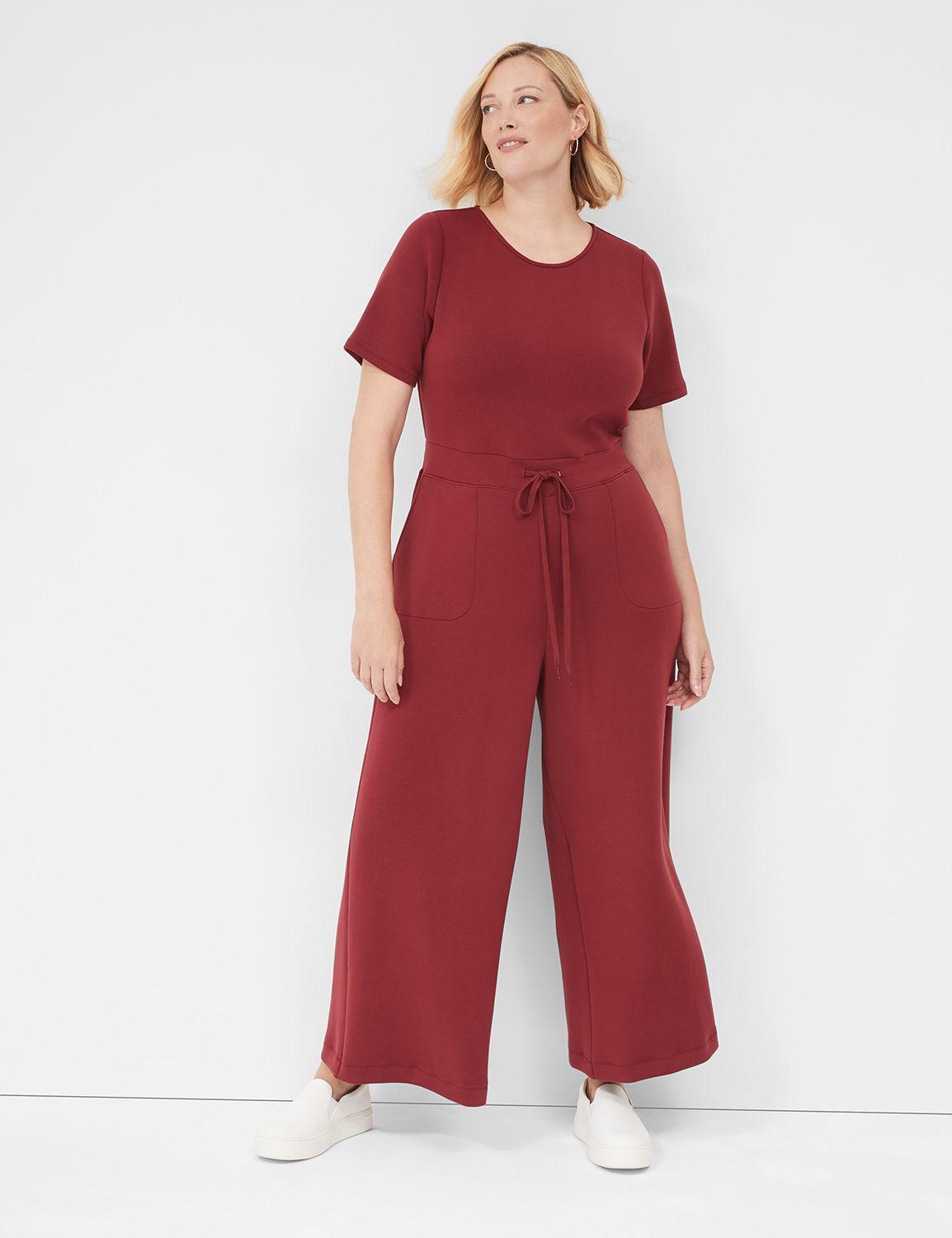 Lane bryant red jumpsuit clearance