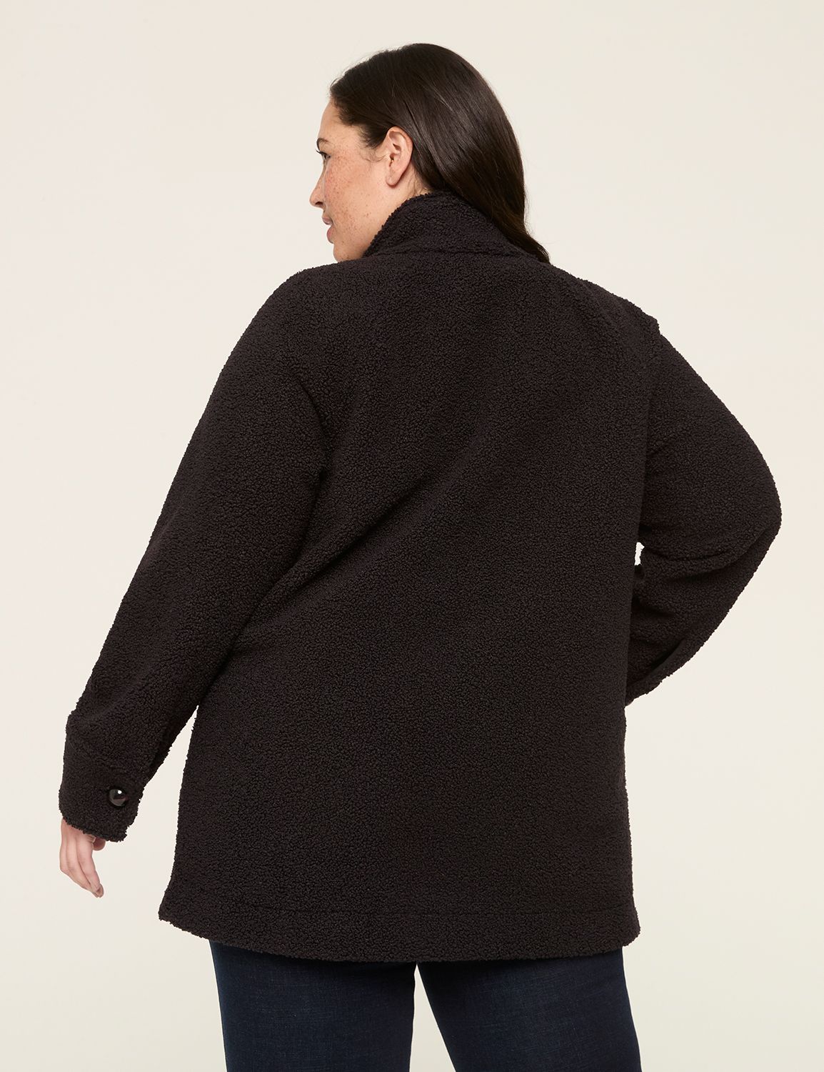 LANE BRYANT Black Faux Fur Shearling Satin Lined Coat Size cheapest 2X