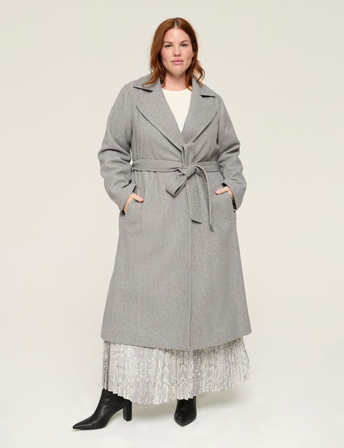 Shops Lane Bryant White Womens Trench Coat Wool S.18-20