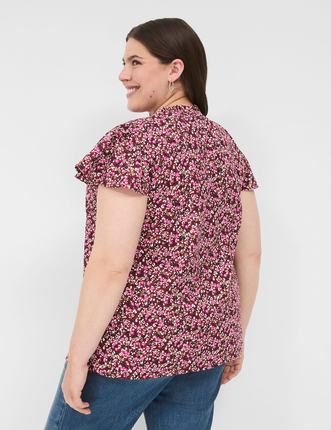 Classic Short Sleeve Ruffle Neck Po Product Image 2